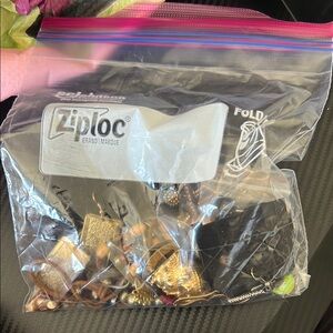 Misc vintage and costume jewelry bag